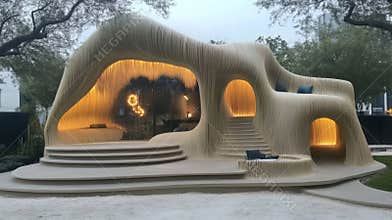 Innovative Architectural Design Showcasing Sustainable Biomaterials and Eco Friendly Features in a Smart City