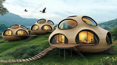 Innovative Ecofriendly Homes Demonstrate Sustainable Architecture in a Green Landscape for a Smart City Future