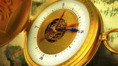 An opening compass, 3d animation