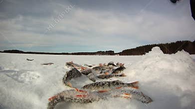 Ice fishing time-lapse