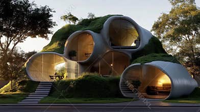 Innovative Ecofriendly Architecture Showcases Sustainable Living in a Smart City Environment With Biomaterials and Lush