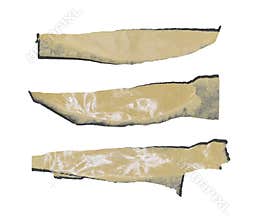 Tear off pieces of tape with black borders isolated on white background