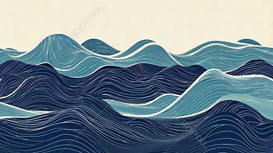 waves lines abstract nature design ai generated video concept