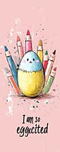 Cute illustration of a colorful egg with artistic and cheerful design