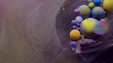 Acrylic blot smoke fluid spot ink bubble water