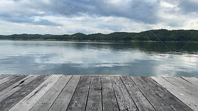 Serenity Over the Lake : Wooden Dock View