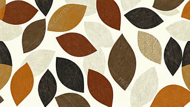 Mocha Abstract Background with Brown Leaves Patterns. Concept of Earth Tones, Natural Aesthetics, Autumn Vibes, modern