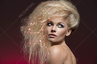 Girl with strange hair-style