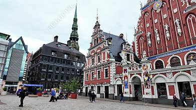 Scenic view of House of the Blackheads in Riga
