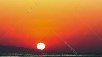 Tropical sunset over sea.