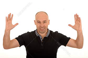 Man with outstretched arms