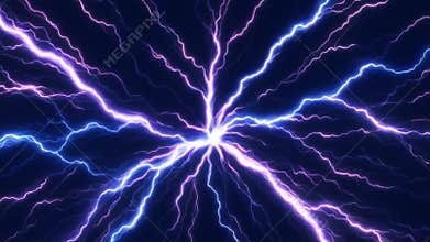 Purple Blue Lightning Energy Effect