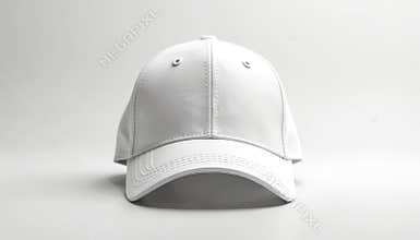 White baseball cap mockup presented on clean white background. Versatile design showcase for branding, merchandise. Hat template.