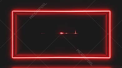 Minimalist End Screen Neon Frame styled with sleek lines and angular corners, radiant red and white neon Generative AI