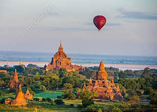 fly a balloon December 4, 2013 in Bagan.