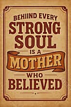 mothers day quote behind every strong soul is a mother who believed