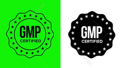 GMP Certified Manufacturing Badge Logo Animation