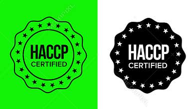 HACCP Certified Food Safety Badge Logo Animation on Bright Green Screen