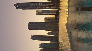 UAE, Dubai, 29 September 2024: A traditional tourist boat abra with tourists on the lake during the famous dancing