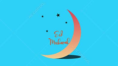 Eid Mubarak Greeting Vector Islamic Festival Design for Eid al-Fitr and Eid al-Adha with blue background
