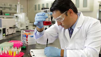 Male Scientist Working In Laboratory