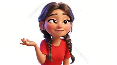 Adorable 3D Cartoon Girl