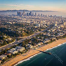 An AI generated image of Los Angeles skyline