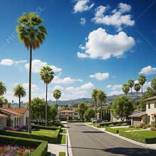 An AI generated image of Los Angeles suburbs skyline