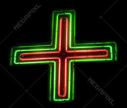 Red cross pharmacy store sign