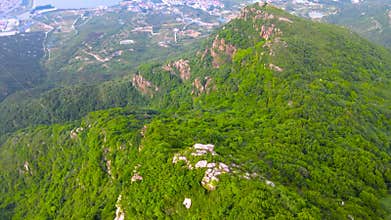 4K Aerial Photography of Huaguoshan Mountain in Lianyungang 5A Scenic Area