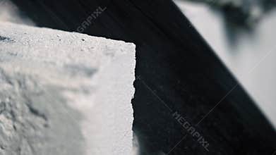 Close up of a concrete saw