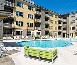 Apartment complex court exterior