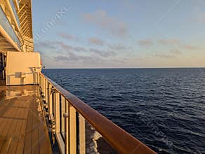 Beautiful sunrise on board at sea