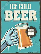 Vintage retro beer poster