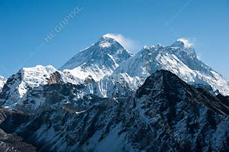 Western side of Mount Everest and Lhotse Himalaya, Nepal