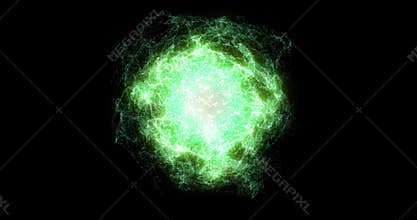 Energy Wave technology background in 4K. Particles and energy waves
