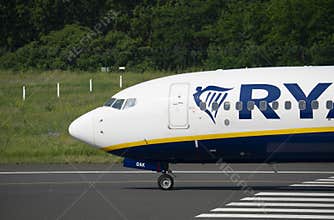 Ryanair boeing 737 taxiing on the runway