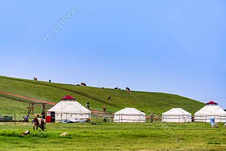 Yurt of Hasar nomadic tribe in Inner Mongolia, China