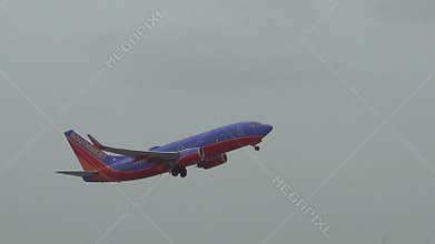 Southwest Airlines passenger jet taking off