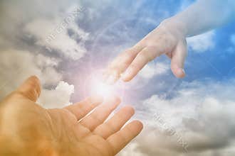 God Hand reaching for the faithful
