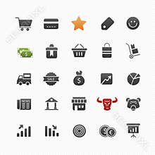 Business and shopping vector symbol icon set