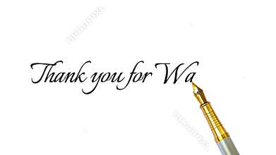 Elegant \'Thank You for Watching\' End Screen with Cursive Text on White Background