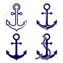Anchor symbols set vector illustration