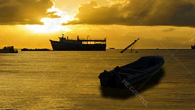 Caribbean Sunrise and Boats