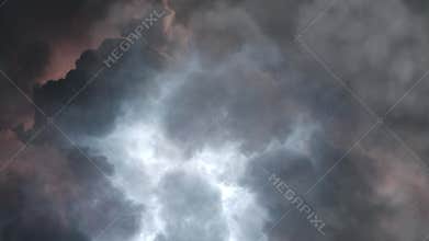 Dark clouds and thunderstorms above the sky