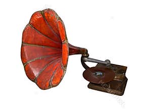 Red antique gramophone