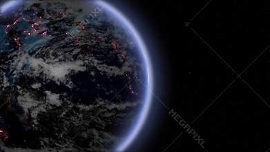Night earth zoom in