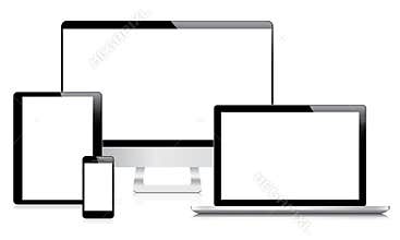 Modern computer, laptop, tablet and smartphone vec