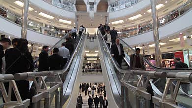 Shopping in crowded mall