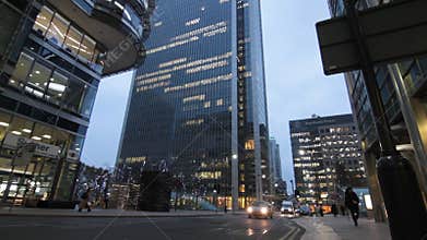 Canary Wharf night scene